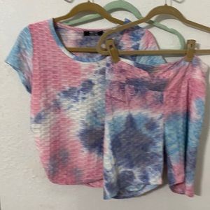 Jolie & Joy tie dye short set